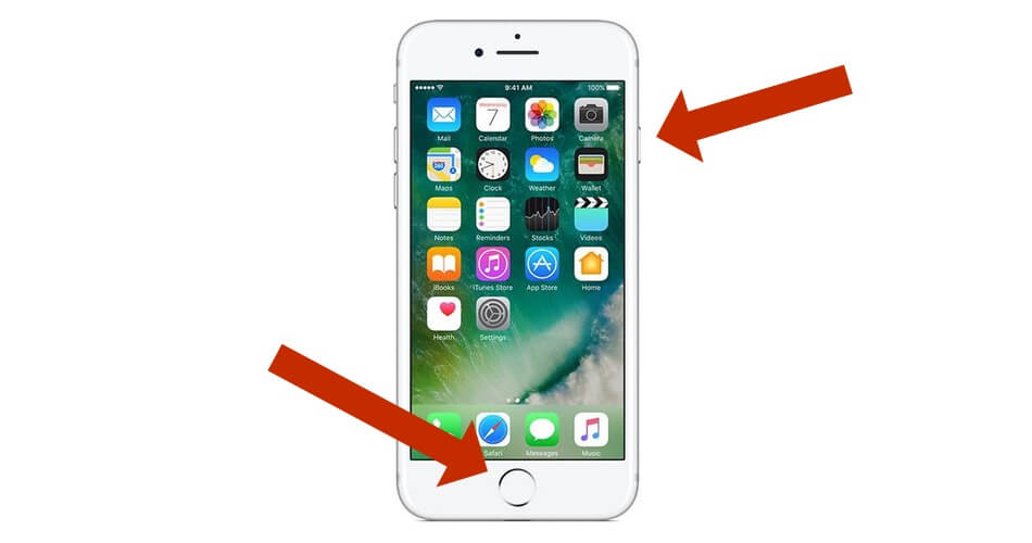 iphone 7 screenshot arrows