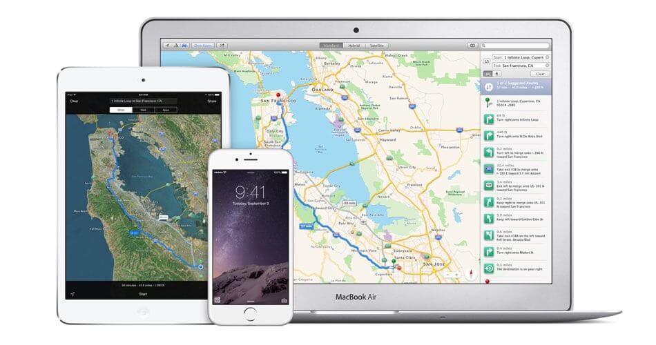 apple mac iphone map apps