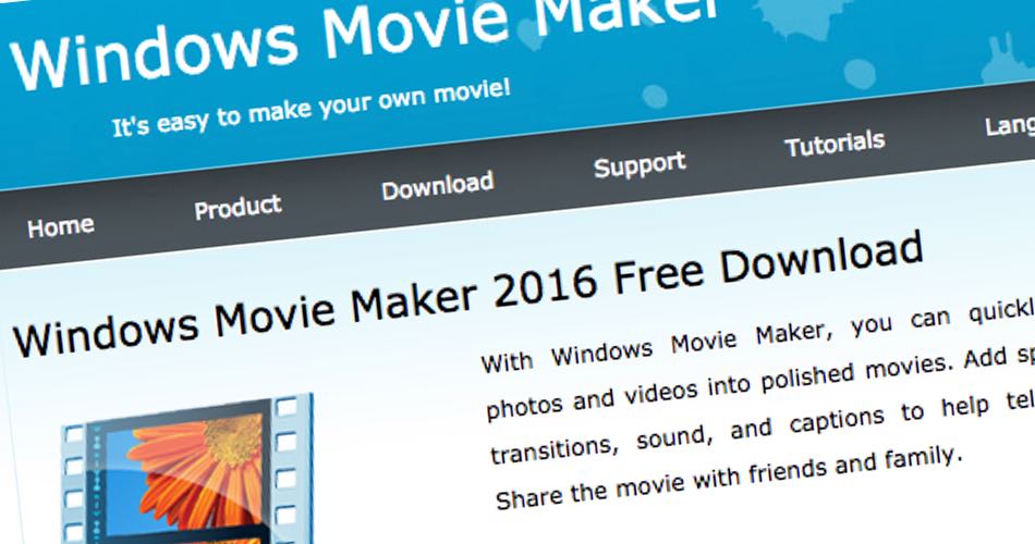 windows movie maker falsk webbsida