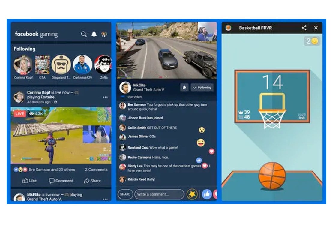 facebook gaming app android ios