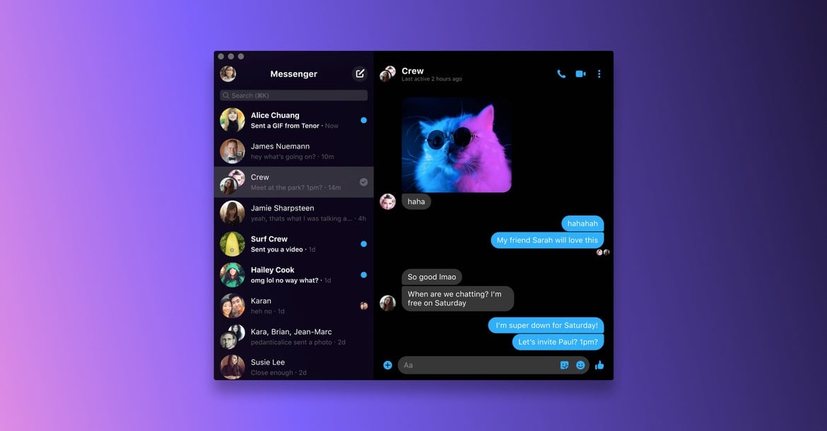 facebook messenger desktop app 2020