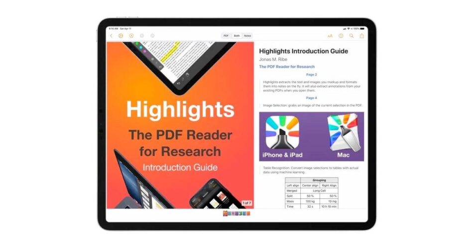 highlights ipad iphone pdf reader 2020