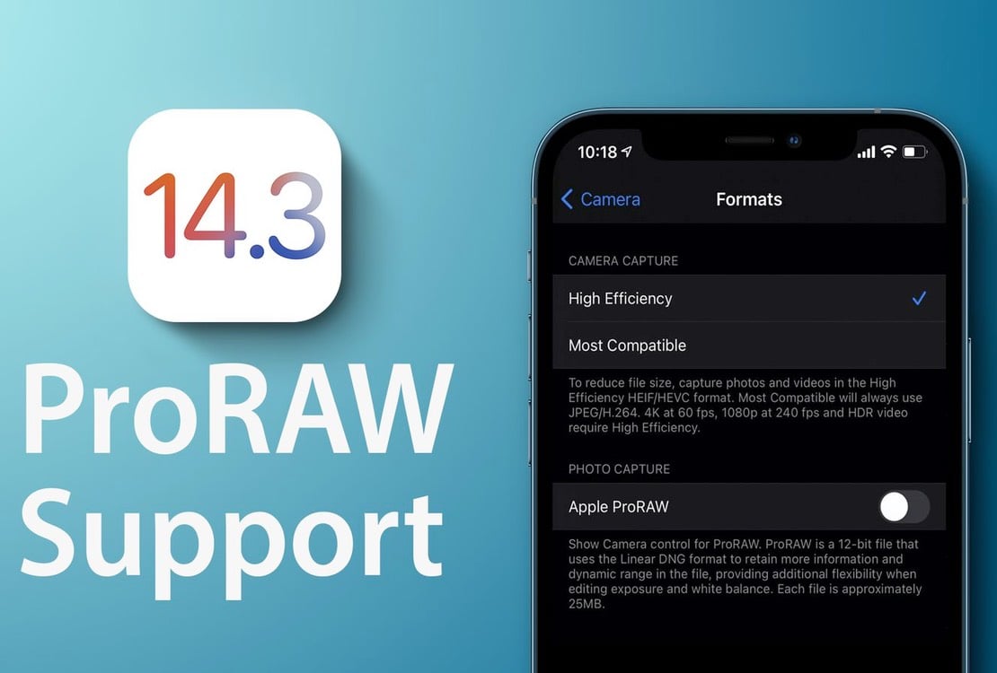 apple ios 143 proraw support 2020
