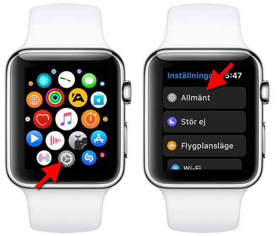 apple watch installning watchos aktivera skarmavbild