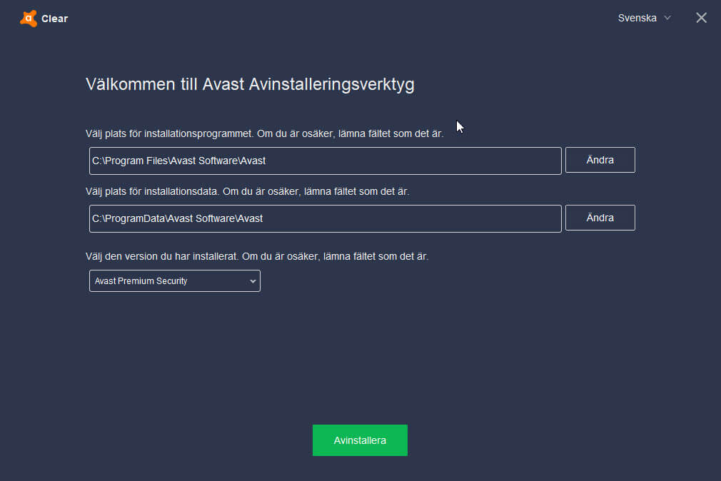 avast avastclear avinstallation dialog 2021 windows 10