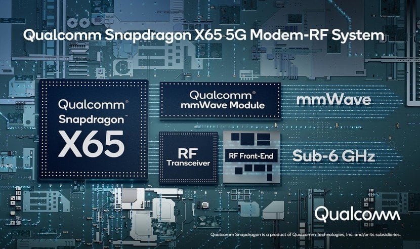 qualcomm snapdragon x65 5g modem rf system 2021