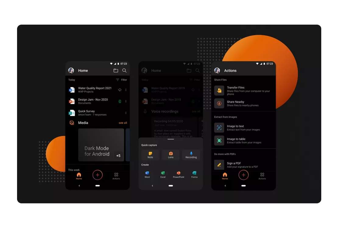 microsoft office dark mode 2021 android