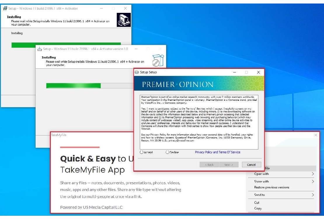 windows 11 falsk installerare malware skadlig kod 2021