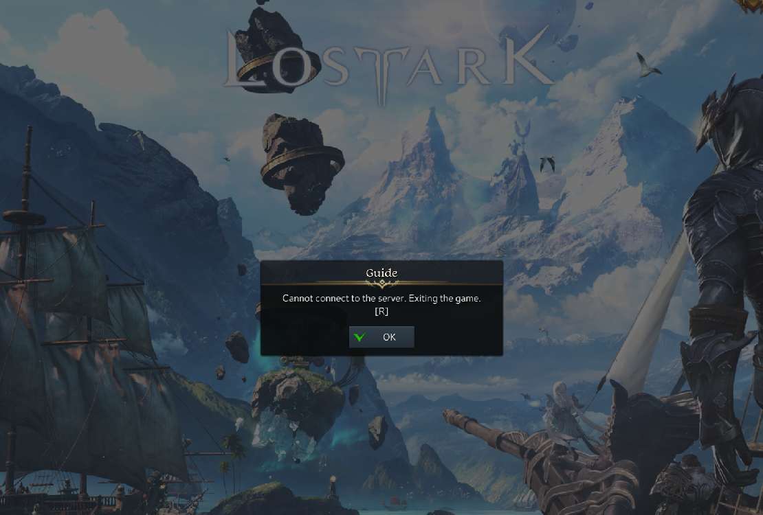 lost ark error meddelande cannot connect to server