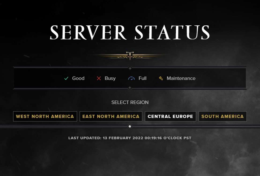 lost ark server status blank feb 2022
