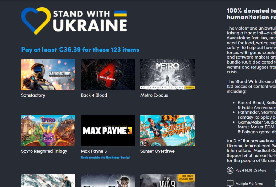 humble bundle stand with ukraine 2022