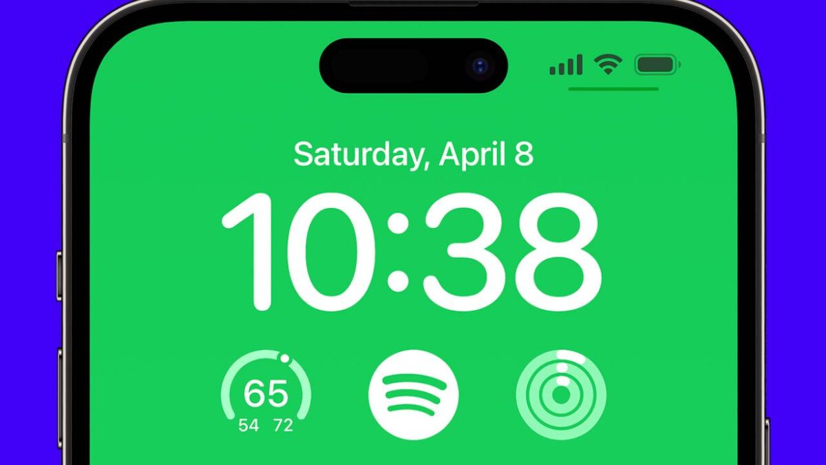 Spotify-widget på låsskärmen till iOS 16