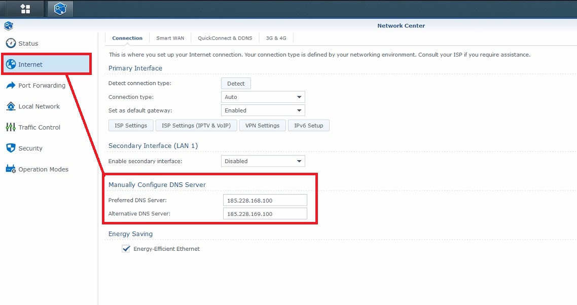 synology router dns