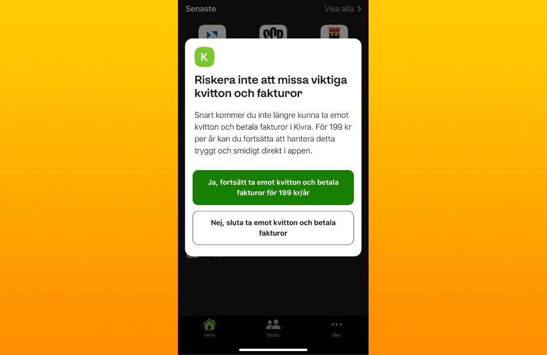 kivra kvitto arsbetalning 2025